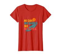 No Shirt No Shoes No Dice Surfer Beach Lover Motto T-Shirt, Women, Red, 3XL