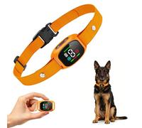 No Shock Anti-Bark Dog Collar - Waterproof Rechargeable Dog Control Bark Collar, with Humane Beep and Vibration Settings, with 3 Modes 5 Sensitivities, Anti Barking Device for Dogs, Orange