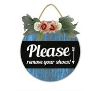 No Shoes Please Remove Yours Wooden Plaque - Front Door Entryway Sign, Rustic Farmhouse House Rules Decor, Porch Welcome Sign, Home Decor Gift 28x28 CMes
