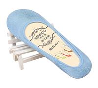 No Show Bamboo Socks for Women - 5 Pairs Ladies Invisible Liner Socks, Trainer Shoe Liners UK Size 4 to 7 (Baby Blue)
