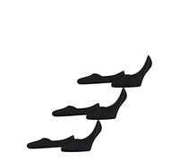 FALKE Men's Invisible Step Medium Cut Multipack M In Cotton No-Show Plain 3 Pairs Liner Socks, Black 3000, 8.5-9.5