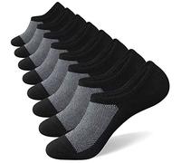 No Show Socks for Men 8 pack Cotton Thin Low Cut Non Slip for Loafer Flats Sneakers 6-11/12-15 - black - Shoe Size: 6-11