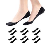 No Show Socks Women, 6 Pairs Non Slip Invisible Socks Women, Cotton Ultra Low Cut Liner Sock for Loafer Flats Boat Shoes