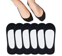 No Show Socks Women for Flats 4 to 8 Pack Non Slip Ultra Low Cut Invisible socks shoe size 6-11 - Black - Medium