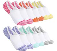 No Show Socks Womens Low Ankle Socks for Sneakers Footies Athletic Anti-slip Invisible Liner Socks 6/8 Pairs, White, 4.5-10 UK