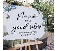 No Sides Only Good Vibes - Personalised Wedding No Seating Plan, Pick Your Seat, Seating Chart, Sign Vinyl Decal Sticker, DIY Wedding Decor