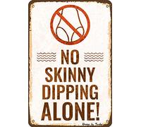 No Skinny Dipping Alone! Pool Sign Iron Poster Painting Tin Sign Vintage Wall Decor for Cafe Bar Pub Home Beer Decoration Crafts