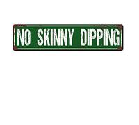 No Skinny Dipping Sign Metal Tin Sign 4x16 Inch