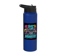 No Sleep Til Brooklyn Retro Boombox Music Lover Stainless Steel Insulated Water Bottle