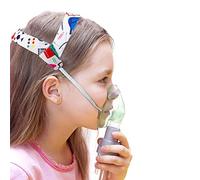 No-Slip Nebulizer Head Strap for Cool Mist Inhaler Secure Adjustable Mask Strap Mask Holder for Children Kids Nebulizer Mask Accessories Head Straps (Geometric Pattern)