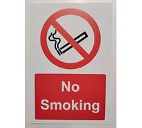 No Smoking A5 Pre-Drilled Semi-Rigid Plastic Sign Prohibition.