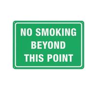 No Smoking Beyond This Point 12 X 8 Inches Aluminum Metal Warning Signage With Symbol For Indoor Outdoor Use