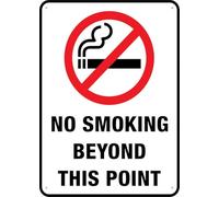 No Smoking Beyond This Point 12X8 Inch Tin Sign Great For Garden And Yard Wall Decor