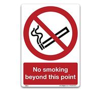 No smoking beyond this point Sign - A4 Self-adhesive Vinyl Sticker - Prohibition Safety Information