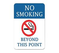 No Smoking Beyond This Point Warning Metal Sign for Inside Outside Community Railway Road Yard Parking Lot Use Easy Mounting Decorative Street Caution Notice Aluminum Tin Metal Signs 8"x12"