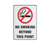 No Smoking Beyond This Point Warning Sticker-Security Sign Outdoor Sign 12 X 8 Inches
