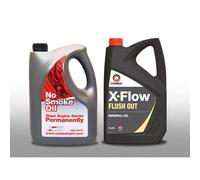 No Smoking Engine Oil - Stops Engine Smoking Permanently SAE 5W-30 Zero Carbon With 5L X-Flow Flush Out Mineral Oil