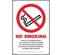 No Smoking - If You Observe Someone Smoking - Make Complaint - 75mm x 100mm - 1.2mm Rigid Plastic Drilled Sign (PS76)