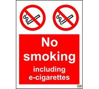 No Smoking Inc E-Cigarettes - Self Adhesive Vinyl/Sticker 200mm x 150mm