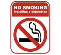No Smoking Including E Cigarettes Warning Health & Safety Sign Self Adhesive Sticker A4 297mm x 210mm*