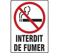 No Smoking/Interdit De Fumer - French/English Bilingual Sign, Aluminum 10" x 7", Made in USA - AccuformNMC, FRMSMK407VA