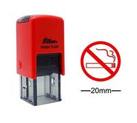 No Smoking Or Not Allowed Sign Icon Round Rubber Stamp Self Inking Shiny Mini Stamper 20 mm- Red Ink