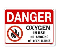 No Smoking Or Open Flame Sign, Oxygen In Use Home, Business Security 8"x12"