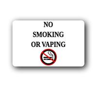 No Smoking or Vaping sign - 14.0x9.0cm Brushed Aluminium