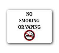 No Smoking or Vaping sign - 19.0x14.0cm Brushed Aluminium