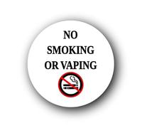 No Smoking or Vaping sign - 9.5x9.5cm Brushed Aluminium