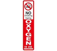 No Smoking Oxygen in Use Magnetic Vinyl Patient Care Sign 7.8" x 1.77x0.03"Strong Plastic Soft Magnetic Surface PVC Coating (2)