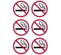 No smoking sign 100mm circle - Pack of 6 stickers on A4 sheet