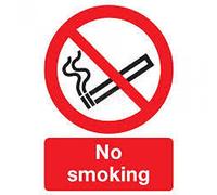 'No Smoking' Sign - 200mm x 100mm - 1mm Semi Rigid Plastic