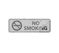 No Smoking Sign Metal Tin Sticker With Adhesive Backing White Background Black Text And Symbol For Office Restaurant Hotel Indoor Outdoor No Smoking Policy Warning Sign Plastic Signage 4×16 Inch