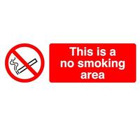 No Smoking X Beyond This Point - safety sign - 1.2mm Rigid plastic for indoor/outdoor usage (150mm x 50mm) Viewing Distance within 3m.