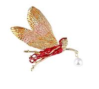 No Snag Hijab Colorful Gradient Pearl Enamel Glaze Brooch Antique Sleeping Pin Femininity Collar Cardigan Buckle Retro Corsage Accessory Pin Shirt for Women (Yellow, One Size)