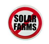 No Solar Farms Anti Protest Button Pinback Large 2.25 Inch Diameter Pin