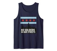 No Soldiers in Our Streets Chicago Flag Skyline Tank Top