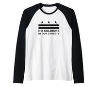 No Soldiers in Our Streets DC Flag Protest Raglan Baseball Tee