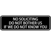 No Soliciting Do Not Bother Us If We Do Not Know You Acrylic Sign 10x3 Inch Private Area Plaque Self Adhesive Durable Material Easy Installation For Restaurant Hotel Bar Wall