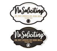 No Soliciting Door Sign, Wooden Privacy Sign with Funny Go Message, Please Do Not Disturb (White) 39