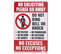 No Soliciting Sign for House,No Soliciting Signs for Home，Do Not Knock Please Dont Ring Doorbell,Humorous Anti-Salesman Door Hanger Outdoor Yard Sign for Home and Front Door,12x8 In Aluminum Sign