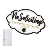 No Soliciting Sign | No Knock Door Sign | Funny Wooden Dangling Plaques Home Decoration for Neighbors Business Apartment Offices Window Outdoor Yard Gate