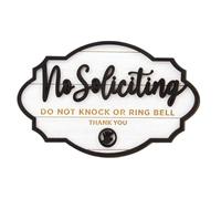 No Soliciting Sign - Wooden Anti Soliciting Dangling Sign, Weather-Resistant Design, Easy | Funny House Welcome Wall Art For Neighbors Offices Business Outdoor Yard Garden Gate Apartment