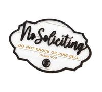 No Soliciting Signs - Anti Soliciting Sign | Funny Wooden Dangling Plaques Home Decoration for Neighbors Business Apartment Offices Window Outdoor Yard Gate