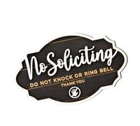 No Soliciting Signs for Home, No Knock Door Sign, Funny Wooden Dangling Plaques Home Decoration for Neighbors Business Apartment Offices Window Outdoor Yard Gate