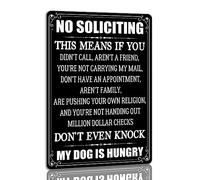 No Soliciting Tin Sign Don't Even Knock My Dog Is Hungry Metal Sign Knock At Your Own Risk Signs Don’t Knock Decor For House Door Yard 8x12 Inches