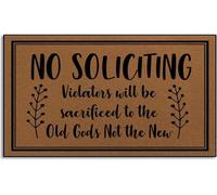 No Soliciting Violators Will Be Sacrificed To The Old Gods Not The New Welcome Mats For Front Door Mat Outdoor Entrance Rugs Indoor Floor Mats For Home Entrance Rugs Indoor Entry Mat_20 x 32 Inches