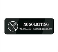 No Soliciting We Will Not Answer The Door Sign For House, Home, And Office - 10" X 3", Strong Self-Adhesive, Acrylic Sign For Fornt Door Yard Sign