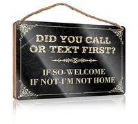 No Solociting Signs Did You Call Or Text First Wooden Sign Outdoor Decorations For Patio Boss Day Gifts(15X28CM)
